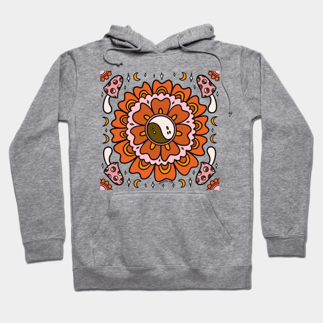 Spooky Yin Yang Flower Hoodie by Doodle by Meg